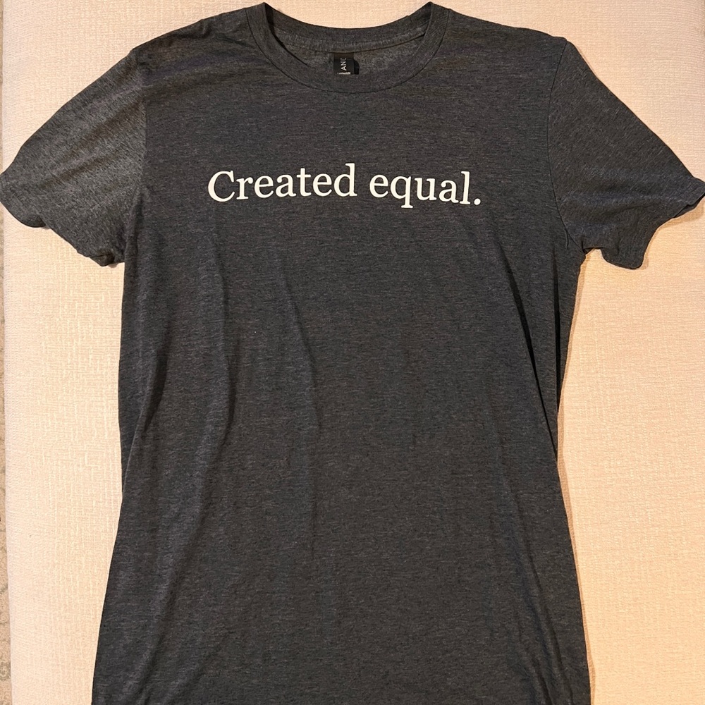 Dark Gray “Created Equal” Crewneck Tee